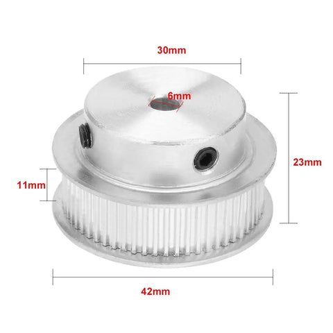 Beefy Aluminum MXL 60 Tooth Timing Belt Pulley With 6mm Bore Synchronous Wheel for 10mm Wide Belts Built for 3D Printers and CNC Machines