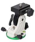Easy Setup Equatorial Mount Base For Telescopes With Three Eighths Inch Thread, 90 Degree Adjustable tracking mount, white and green base