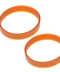 Two Pack Planer Drive Belt 5140010-28 Replacement for DW735 and DW735X Planers, shown in orange with toothed design.