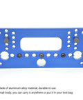 Dead Simple Precision Woodworking Jig Hole Opener Puncher Aluminum Alloy Locator Tool With Screwdriver, blue guide for precise alignment.