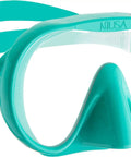 Musa Frameless Dive Mask With Low Internal Volume And Wide Field Of View In Aqua Green, Lightweight Travel Ready Snorkel Gear