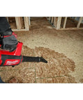 12V Cordless Compact Spot Blower Tool Only Chrome Finish For Quick Debris Cleanup in action on wooden floor, battery not included
