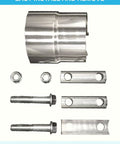 DecoHongDi 2.5-inch stainless steel lap-joint exhaust clamp set, 2-pack with bolts, nuts and sleeves