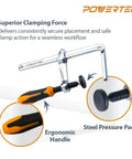 Beefy Quick Screw Down Guide Rail Clamps for MFT Tables with ergonomic handle and steel pressure pad, 5-3/8 inch opening