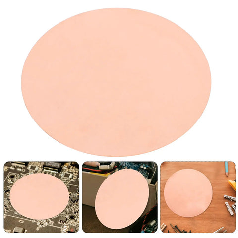 Copper Round Plate 0.5mm Thick, 150mm Diameter Solid Copper Sheet For DIY Repairs, Handyman Projects, Industrial Use, And Craft Supplies, Great For Metalwork, Home Improvements, And Artsy Crafts on white background