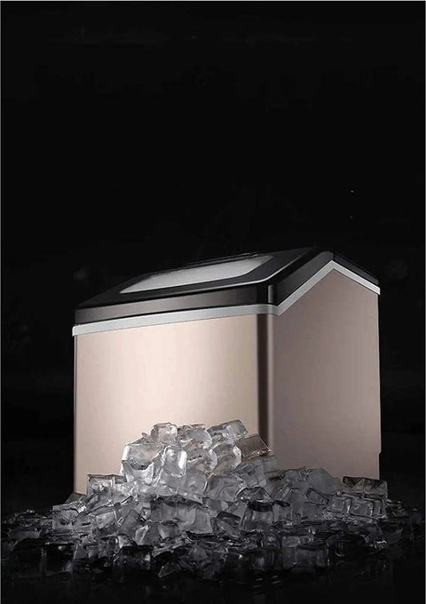 Slick Portable Desktop Electric Ice Maker For Home Bar Or Kitchen Counter Quick Freeze Cycle with ice cubes.