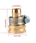 Skimsklo Heavy Duty 3/4 Inch Garden Hose Repair Kit Fixes Crushed Ends And Leakproof Male Female Water Connector Set For Outdoor Lawn Care Yard Work brass hose connector with clamp, 4.5cm height