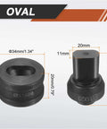 Heavy Duty Hydraulic Hole Punch Die 11x20mm Oval for CH60 Electric Punching Machine, 40Cr Steel Upper and Lower Dies, Black.
