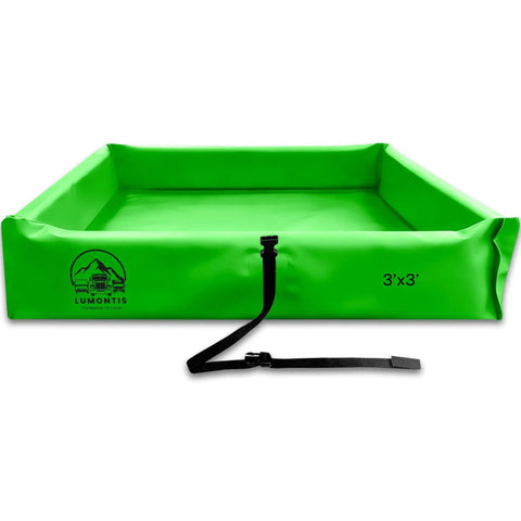 Spill Containment Berm 3 By 3 Portable Folding PVC Tray For Oil And Lab Chemical Spills Heavy Duty Reusable Collapsible Secondary Containment Worksite Ready For Garage And Industrial Use