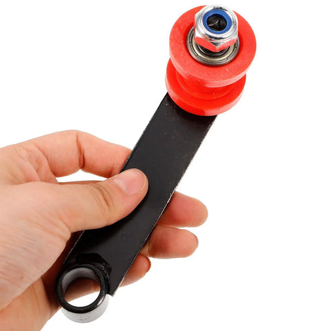 Top Tier ATV Motorcycle Chain Adjuster Kit With Wear Resistant Steel Roller For Smooth Rides And Easy Install On 110 To 250cc Dirt Bikes And Quads, red steel roller
