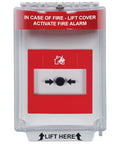 Universal Stopper Flush Mount Protective Cover For Pull Stations And Call Points Red Indoor Outdoor Polycarbonate Shield With Fire Label