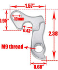 Dimensions of 2 Pack Universal Derailleur Hangers For Cyclocross Mountain And Road Bikes No Fuss Replacement Precise Alignment