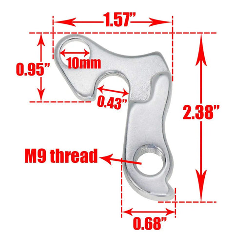 Dimensions of 2 Pack Universal Derailleur Hangers For Cyclocross Mountain And Road Bikes No Fuss Replacement Precise Alignment
