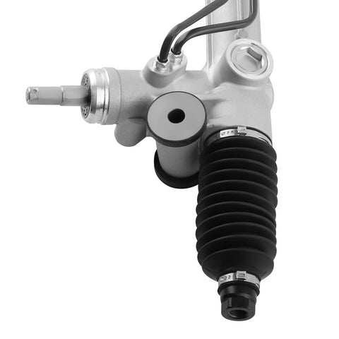 Heavy Duty Hydraulic Power Steering Rack And Pinion 22 1014 Direct Fit For Chevy Trailblazer Trailblazer EXT SSR GMC Envoy Envoy XL Buick Rainier Oldsmobile Bravada Isuzu Ascender Saab 9-7x silver rack with black boot