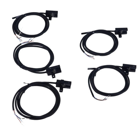 Top view of 5 Piece Photoelectric Switch Sensor Set with U Shaped Slot for accurate detection and flexible positioning.