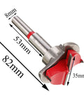 Straight Shooter 35Mm Forstner Bit Heavy Duty Hinge Hole Saw Tungsten Carbide with 8mm shank for precise drilling.