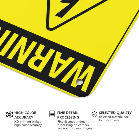 Close-up of Heavy Duty 8x12 Workshop Safety Sign For Industrial Equipment Maintenance Zone Outdoor Wall Mount Plaque Rust Free UV Printed Aluminum With 4 Pre Drilled Holes showing vibrant colors and detail processing.