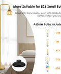 Modern Floor Lamp With Amber Glass Globe Shade And 6W LED Bulb, Industrial Tall Reading Lamp For Living Room And Home Office
