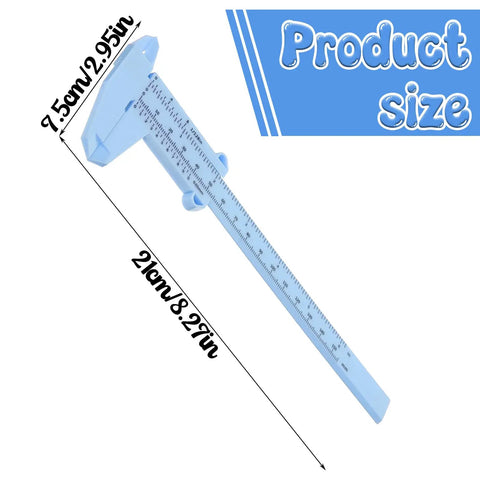 Blue vernier caliper from Three Pack Handy Vernier Caliper Set 6 Inch 150mm Dual Scale Inch And Metric Precision Measuring Tools.