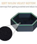 Hexagonal Magnetic Board Game Tray Organizer Set With Flexible Layouts 7 Pack, soft velvet bottom, black finish