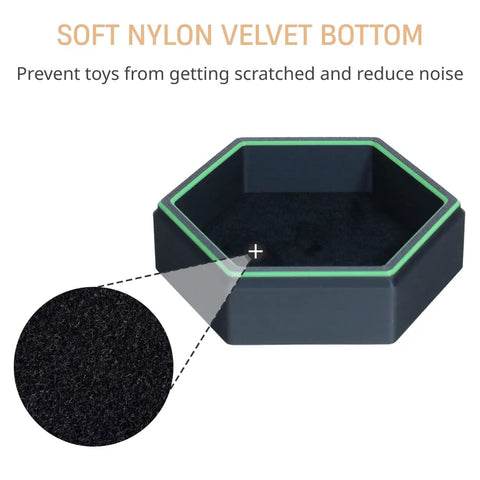 Hexagonal Magnetic Board Game Tray Organizer Set With Flexible Layouts 7 Pack, soft velvet bottom, black finish