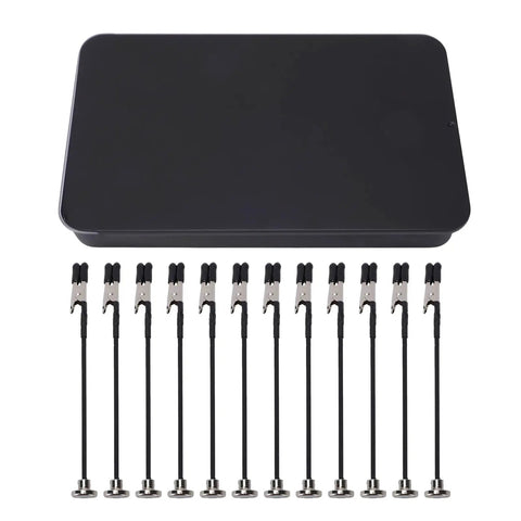 FTVOGUE Magnet Helping Hands Soldering Station Holder with metal base and 12 flexible clips for electronics work.