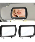2 Pack Clip On Car Sun Visor Vanity Mirror 6.57 Inch By 4.33 Inch HD Glass Makeup Mirror with woman applying lipstick in car