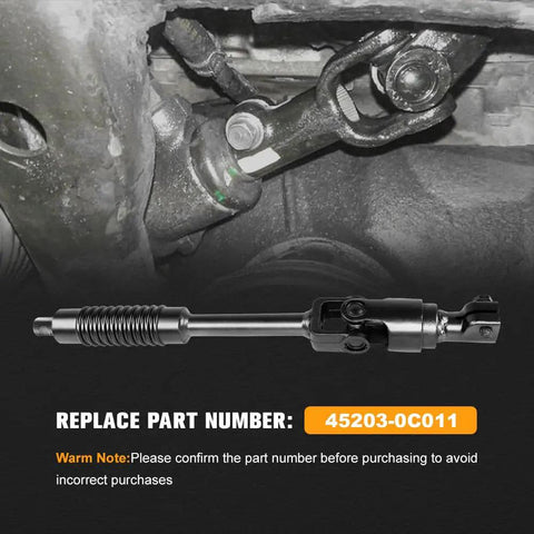 Toyota Tundra And Sequoia Steering Column Shaft Assembly Direct Fit Replacement For 2007 Through 2021 Models With 45203 0C011 Lower Intermediate Steering Shaft Bolt On For Truck part number 45203-0C011 detail view.