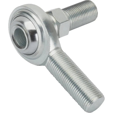 5/8 Inch Steel RH Male Heim Rod End Joint Featuring Teflon Lined Hex Stud For Quick Carb Shift Linkage Tie Rod Assembly On Hot Rods Street Cruisers Grease Monkey Approved close-up with hex nut and threads