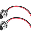 M12 2 Pin Female Connector Cable A-Coded IP67 waterproof aviation connector pin to bare wire, 22 AWG, 12 cm length, 2 pack