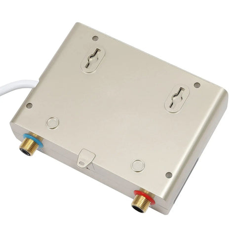 Rear view of 4000W Mini Tankless Water Heater Beats the Cold with Instant Hot Water Delivery, showing connectors and mounting features.