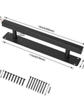 Heavy Duty 12 Inch Iron Square Pipe Sliding Door Handles Black Pack Of 2 For Garage Gates Fences Sheds Barn Doors Farmhouse