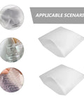 White EPE Bubble Pouches 100 Pack for Ceramic and Valuables Packing, shown with examples of usage