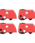 Close-up of 4 red single-handle locks from Circuit Breaker Lockout Kit 10 Pieces For Industrial And Automotive Safety Lock Box