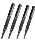 Top Shelf Four Piece Nail And Center Punch Set With Crisp Size Etchings For 1 32 1 16 3 32 And 1 8 Inches Hardened Cr V Steel for precise woodworking tasks.