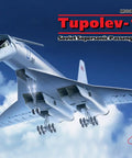Box art for Tu-144 Supersonic Jet Building Kit With Optional Canards And Droop Snoot Includes Display Stand And Aeroflot Decals
