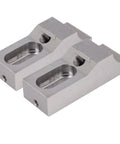 Super Tough Low Profile Side Clamp Vise 2 Pack showing two hardened S136H jaws for CNC milling fixtures, compact tool for tight spaces.