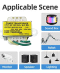 Power Transformer Workhorse 120V AC Input To 6V-0V-6V And 12V Dual Output Center Tap 6VA Class 2 for lights, radios, and projects.