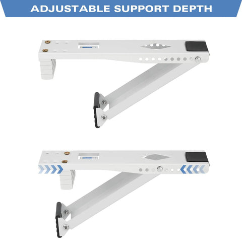 Beefy Window AC Bracket For 5000 To 12000 BTU Units with adjustable support depth feature, tough steel construction