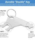 Close-up of a key from the 15 Pcs Universal Paper Towel Dispenser Key Set With 3 Key Rings Replacement Keys For Most Commercial Paper Towel