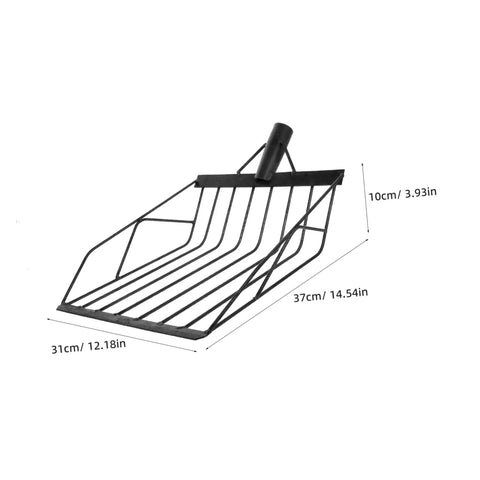 Metal Corn Shovel For Garden Use Dope Lightweight Yet Durable Spade, dimensions shown, designed for planting and harvesting maize.