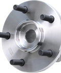 Close-up view of a front wheel bearing hub from AWD Front 4Pc CV Axles Kit For Jeep Grand Cherokee 1999 2004 With Selec Trac