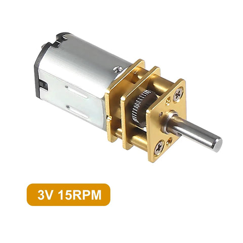 2 Pack 3V 15RPM N20 High Torque Geared Motor With Metal Gearbox For Smart Cars DIY RC Toys Durable Double Riveted Construction
