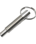 Heavy Duty M8 Spring Plunger With Smooth Pull Ring Self Locking Retractable Bolt Threaded Pin Stainless Steel close-up view.