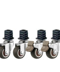 4 Pack Silent Brake Casters One And A Half Inch Stainless Steel Wheel With Gimbal Stem For Square Tube Furniture Trolleys