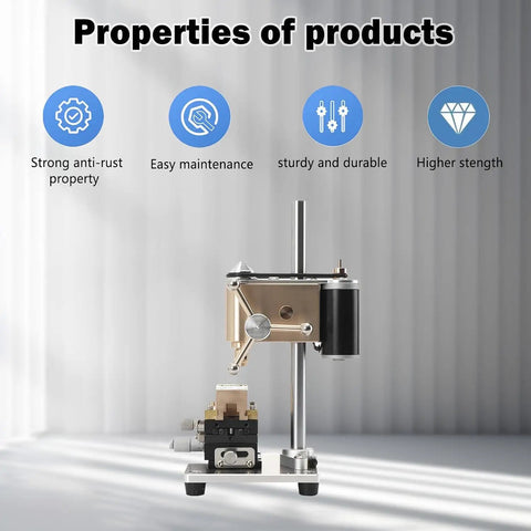 Precision Bench Crown Punch Drill Press With Adjustable Speed For Tiny Metal Wood Projects Remove Broken Screws DIY Model Making Mini Workstation displayed at an angle.