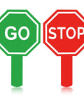 Stop And Go Traffic Sign With Handle For Kids Double Sided Red Light Green Light Crossing Guard Sign Waterproof PVC Safety Tool