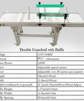 PVC Flat Belt Conveyor With Aluminum Frame Heavy Duty 59x11.8 Inch Industrial Transport Belt System 110V 120W Adjustable Speed Double Guardrails Baffle White