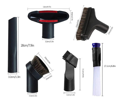 1 1/4 Inch Vacuum Attachments Kit With Brushes For 1 1/4 And 1 3/8 Inch Hoses, Vacuum Cleaner Accessories For 32mm And 35mm Standard Hose.