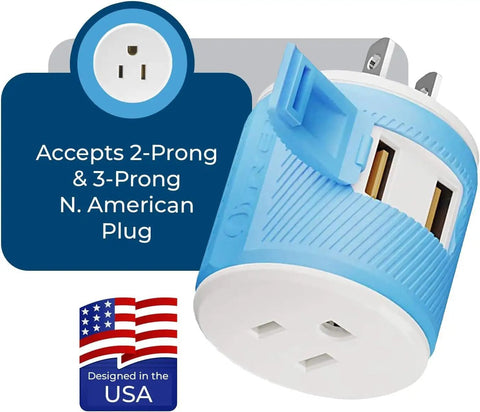 Must Have Travel Type A Plug Adapter For USA Inputs That Works In Japan And Philippines Dual USB Ports Up To Two Point Four Amps